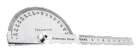 Protractor with Graduated Steel Ruler